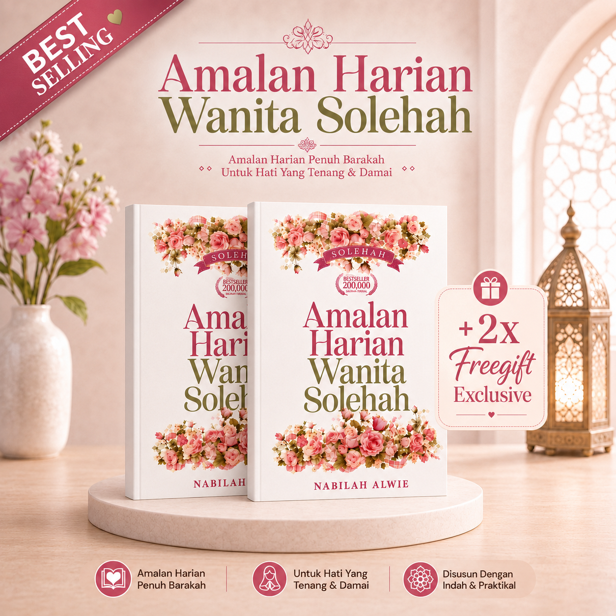 Set Jimat Amalan Harian Wanita Solehah dengan hadiah percuma